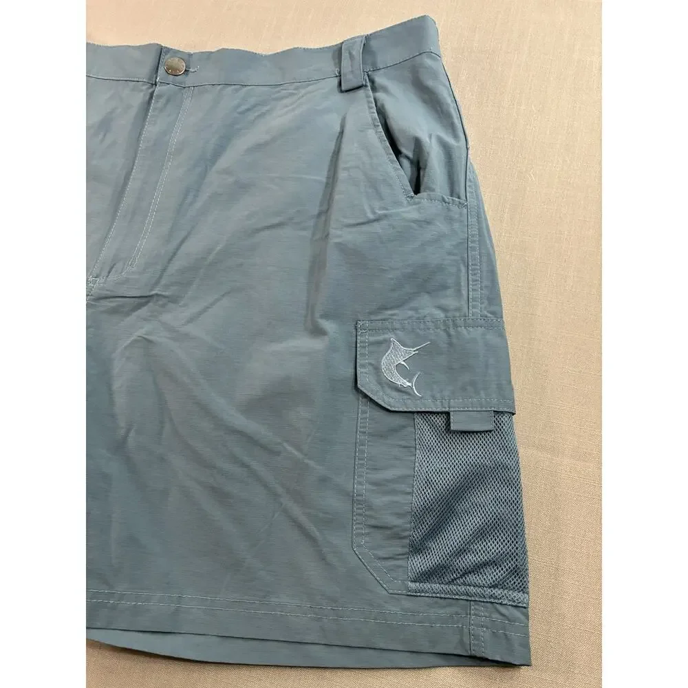 Reel Legends Tarpon Fishing Shorts Mens XL NWT Blue Stretch Performance
